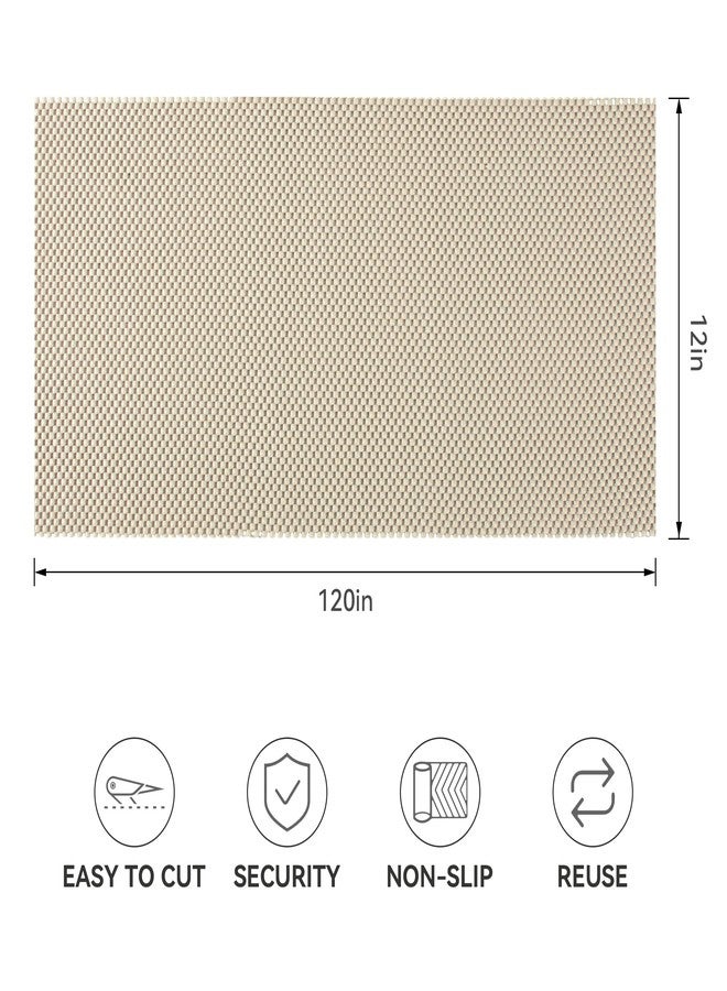 RAY STAR بطانة أرفف RAY STAR مقاس 12×48 بوصة لخزائن المطبخ، بطانة غير لاصقة قابلة للغسل، بطانة أدراج PVC للخزائن، مانعة للانزلاق، لون بيج للحمام - Image 2
